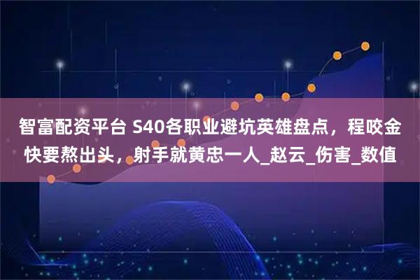 智富配资平台 S40各职业避坑英雄盘点,程咬金快要熬出头,射手就黄忠一人_赵云_伤害_数值